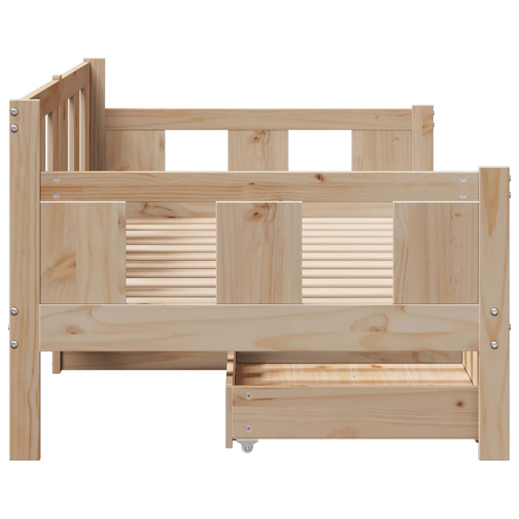 Dormeuse con Cassetti 90x200 cm Legno Massello Pino