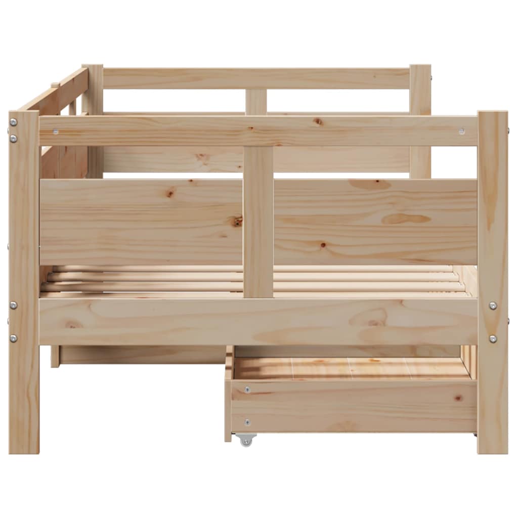 Dormeuse con Cassetti 90x190 cm in Legno Massello Pino