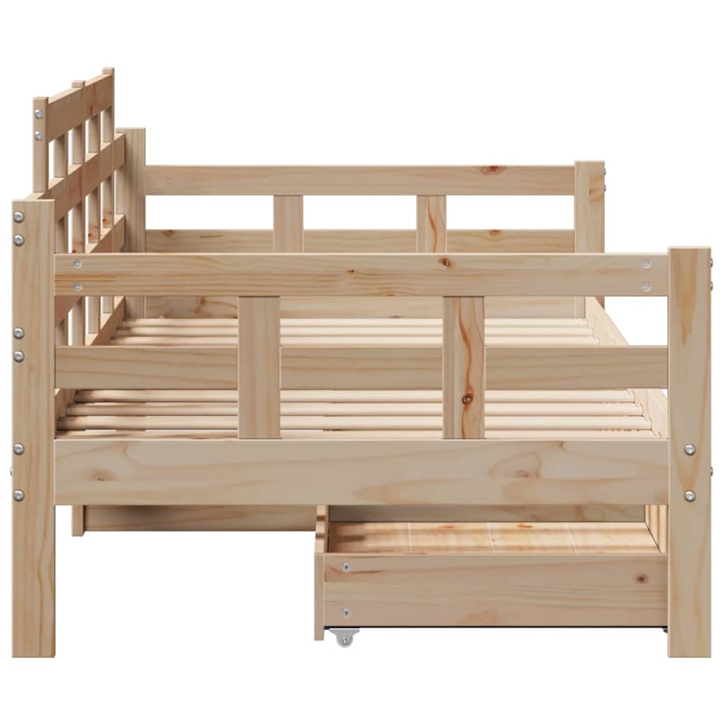 Dormeuse con Cassetti 90x200 cm Legno Massello Pino