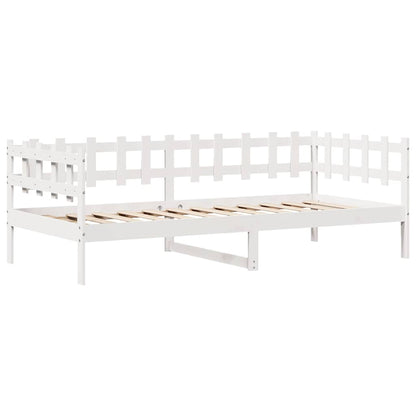 Dormeuse con Cassetti Bianca 80x200 cm Legno Massello di Pino