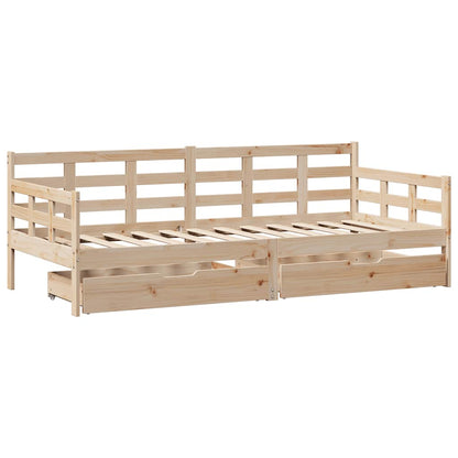 Dormeuse con Cassetti 80x200 cm in Legno Massello di Pino