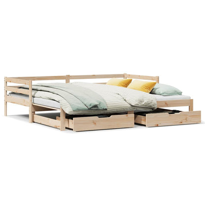 Dormeuse con Cassetti 90x200 cm Legno Massello Pino
