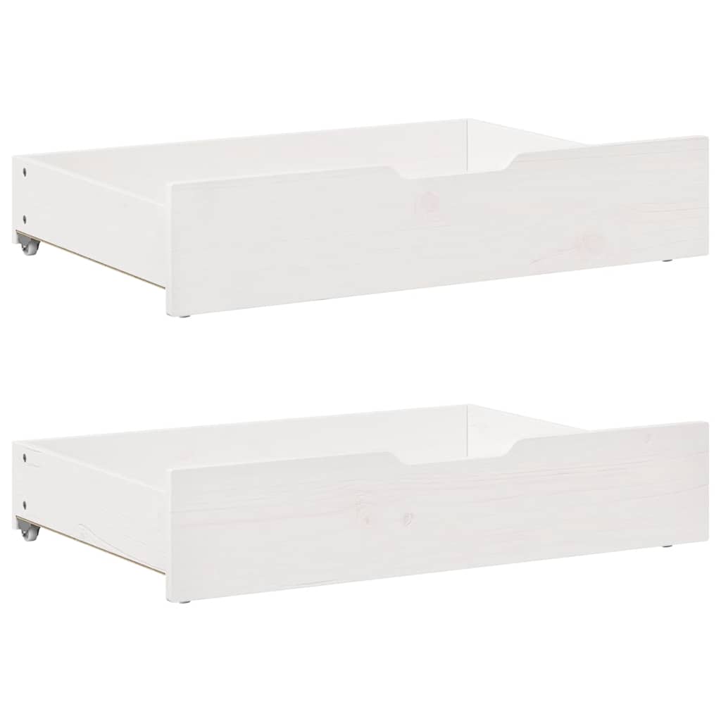 Dormeuse con Cassetti Bianco 90x200 cm Legno Massello di Pino