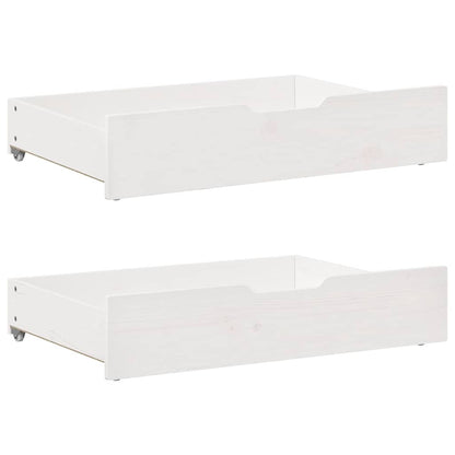 Dormeuse con Cassetti Bianco 90x200 cm Legno Massello di Pino