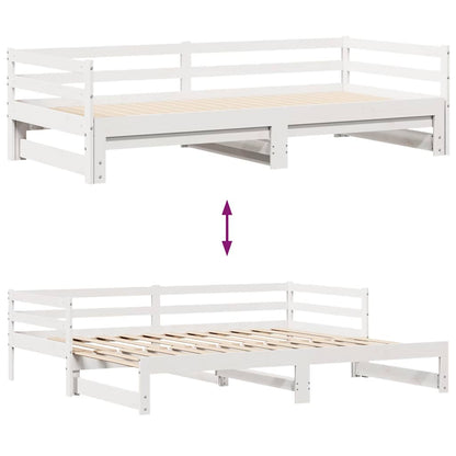 Letto Estraibile con Cassetti senza Materasso Bianco 90x190 cm