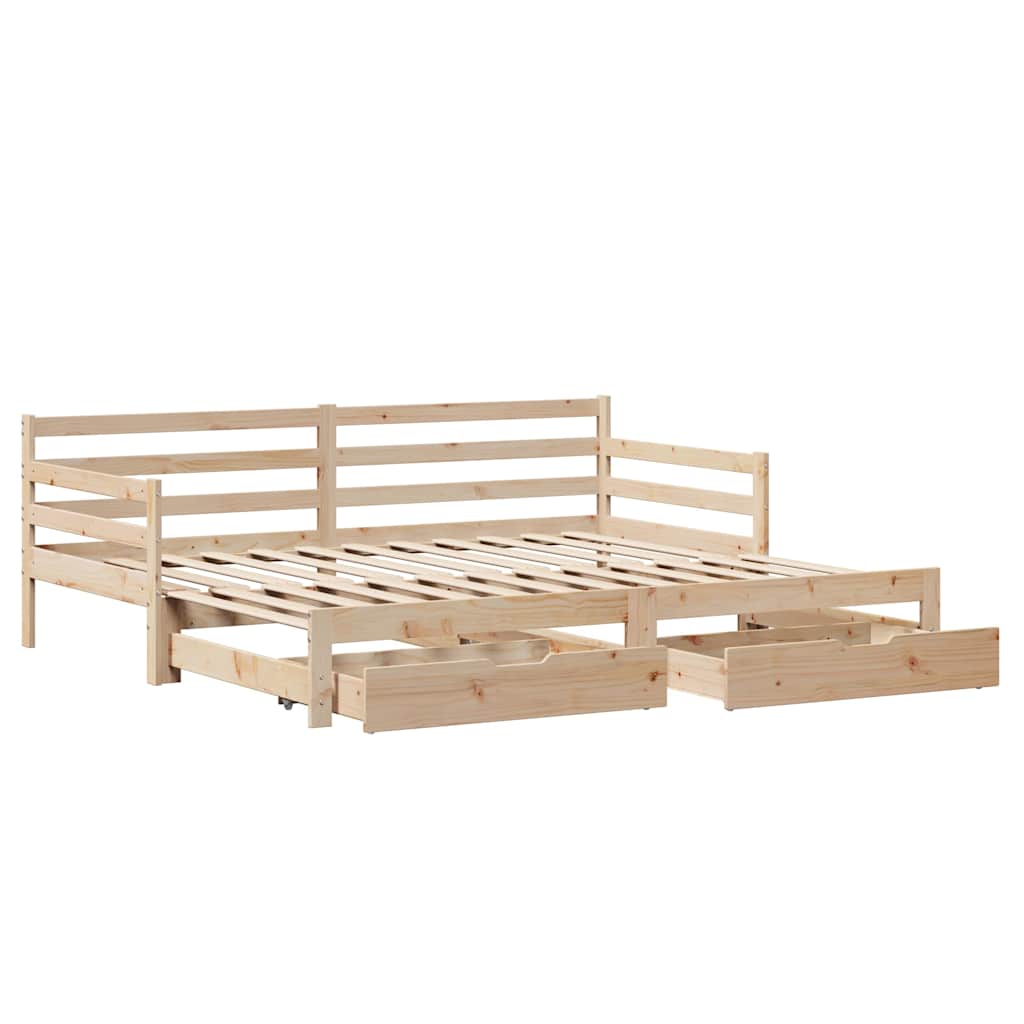 Divano Letto Estraibile con Cassetti senza Materasso 80x200 cm