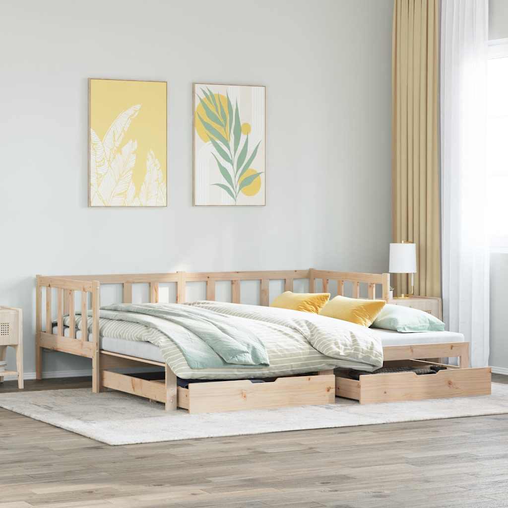 Divano Letto Estraibile con Cassetti senza Materasso 90x200 cm