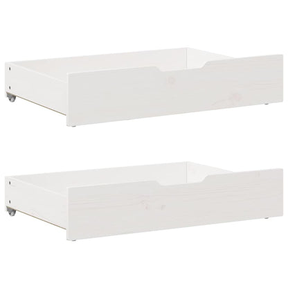Letto Estraibile con Cassetti senza Materasso Bianco 90x200 cm