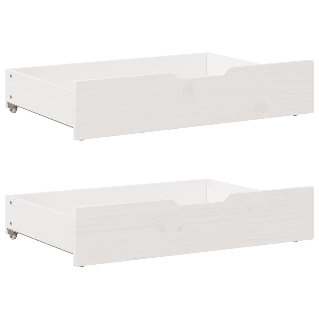Letto Estraibile con Cassetti senza Materasso Bianco 80x200 cm