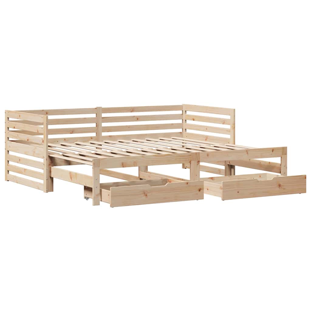 Dormeuse con Cassetti 90x200 cm Legno Massello Pino