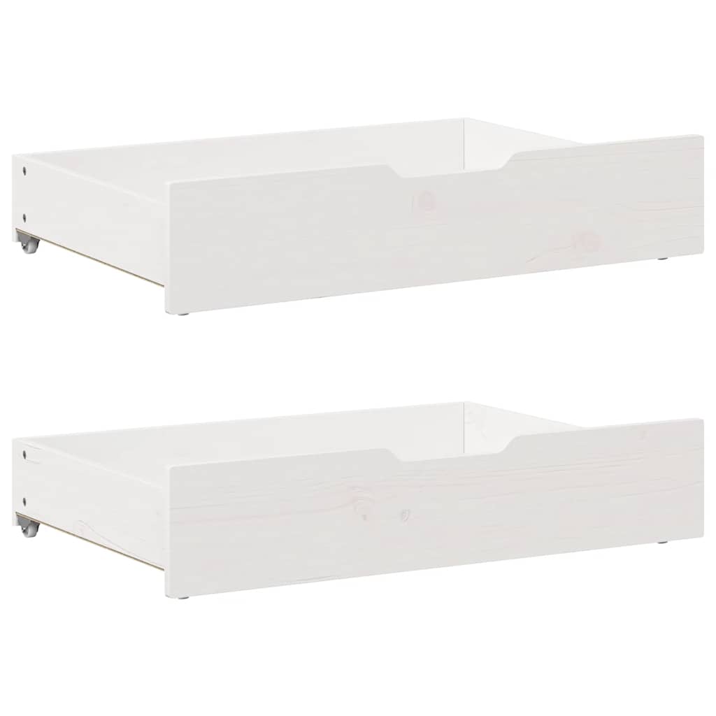Dormeuse con Cassetti Bianco 90x200 cm Legno Massello di Pino