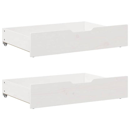 Dormeuse con Cassetti Bianco 90x200 cm Legno Massello di Pino
