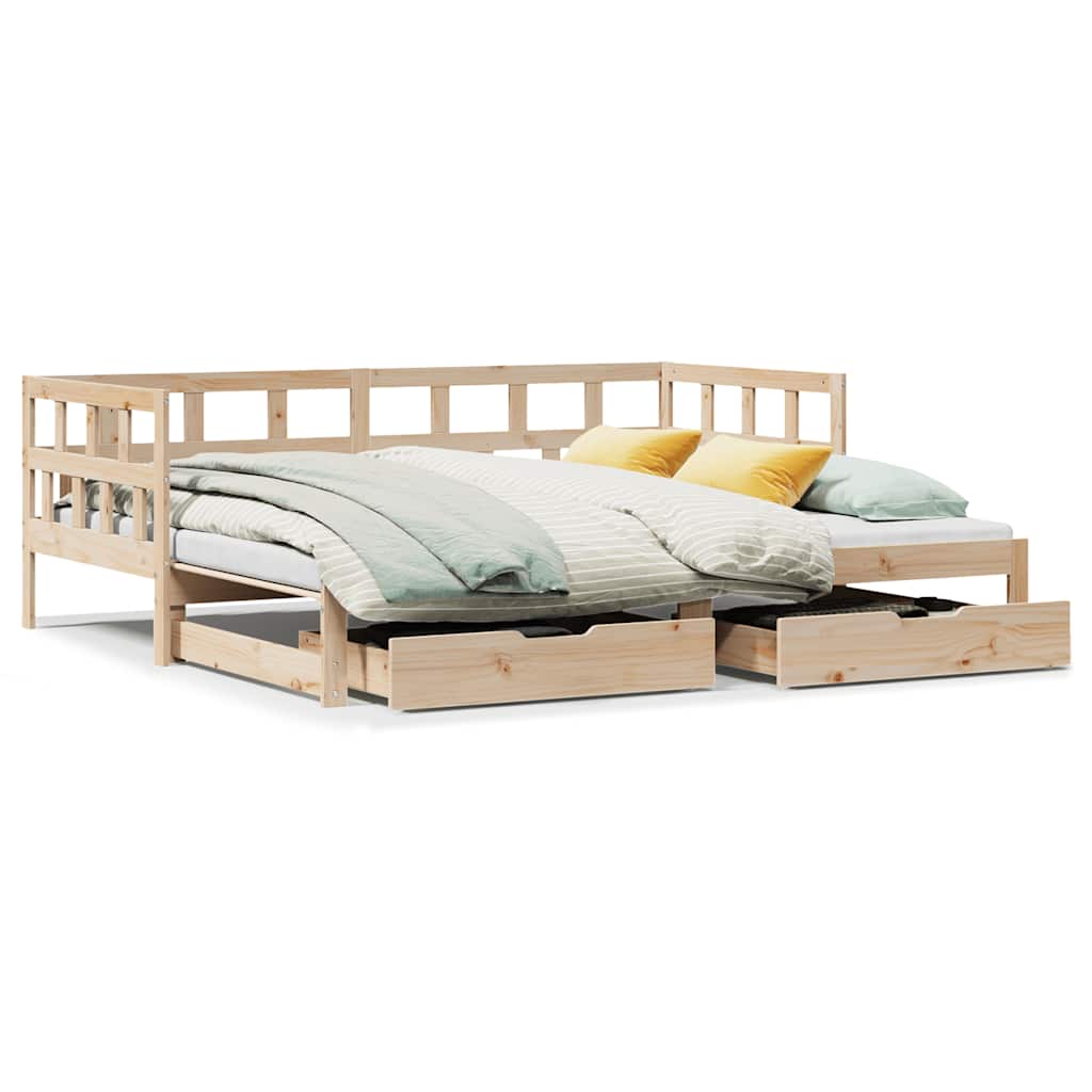 Divano Letto Estraibile con Cassetti senza Materasso 80x200 cm