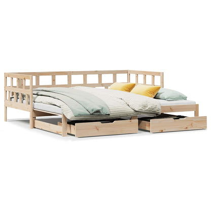 Divano Letto Estraibile con Cassetti senza Materasso 80x200 cm