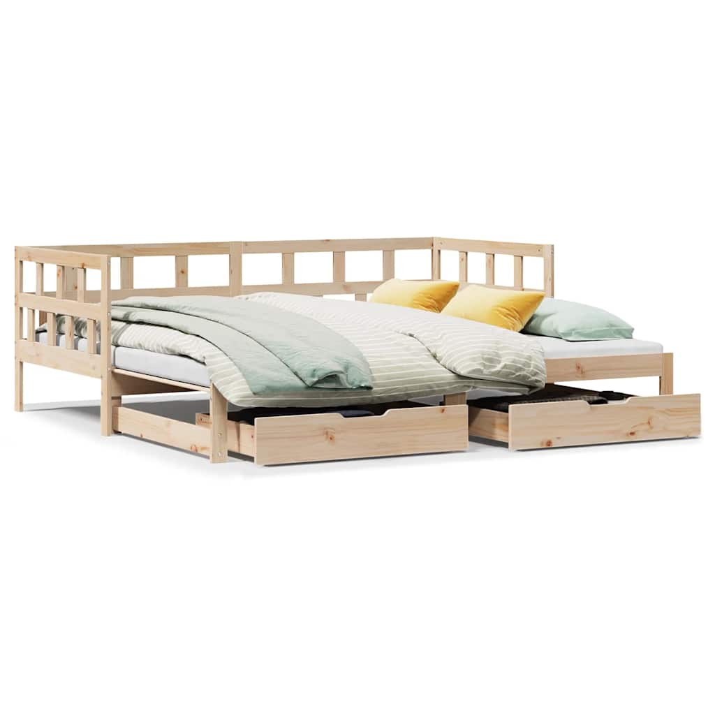 Divano Letto Estraibile con Cassetti senza Materasso 90x190 cm