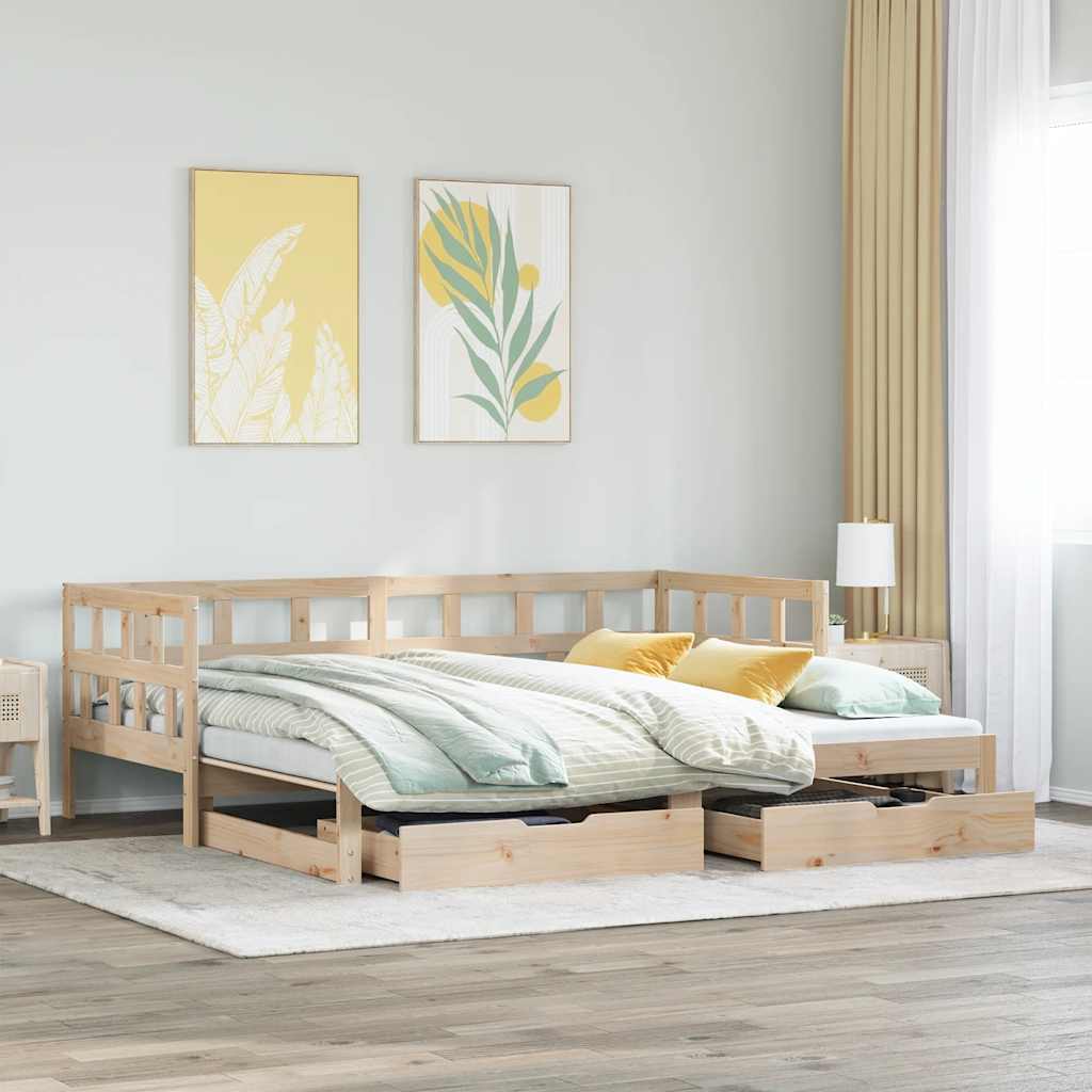 Divano Letto Estraibile con Cassetti senza Materasso 90x190 cm