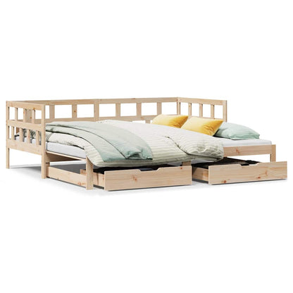 Divano Letto Estraibile con Cassetti senza Materasso 80x200 cm