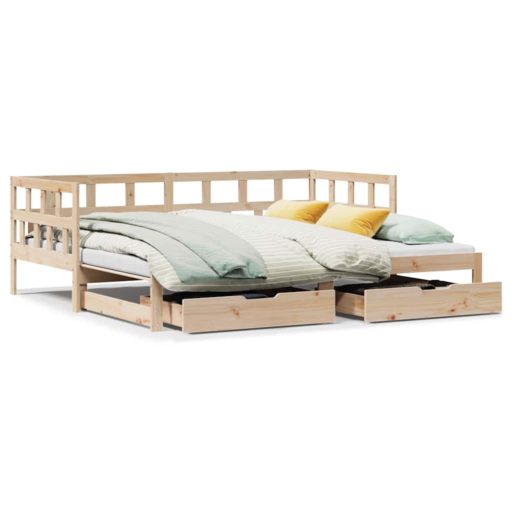Divano Letto Estraibile con Cassetti senza Materasso 90x190 cm