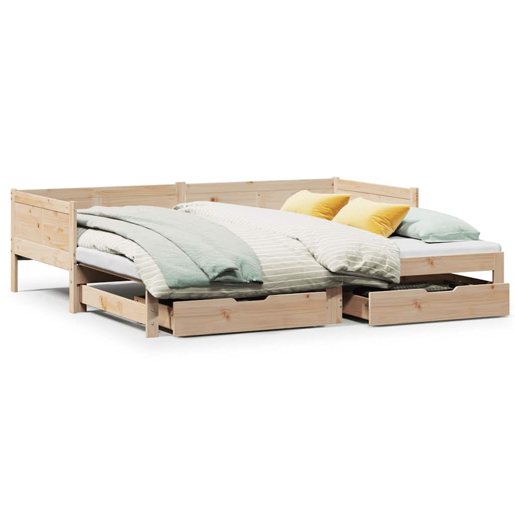 Divano Letto Estraibile con Cassetti senza Materasso 80x200 cm