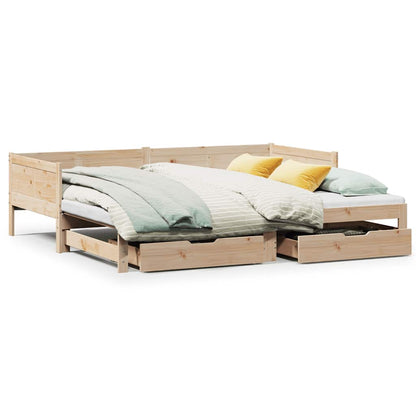 Divano Letto Estraibile con Cassetti senza Materasso 80x200 cm