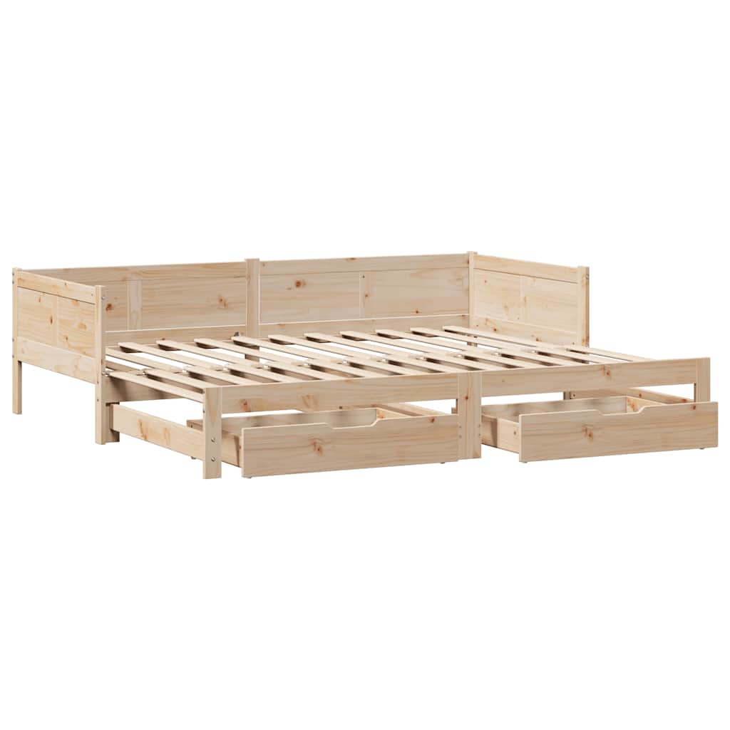 Divano Letto Estraibile con Cassetti senza Materasso 80x200 cm