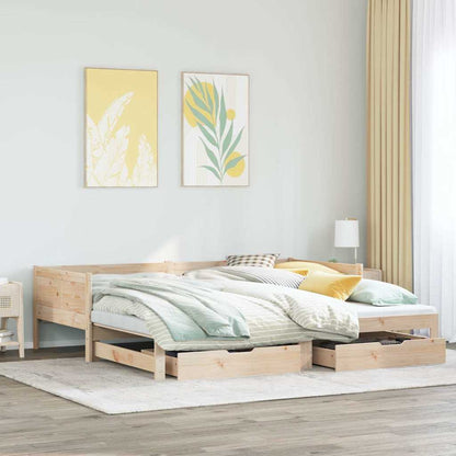 Divano Letto Estraibile con Cassetti senza Materasso 80x200 cm
