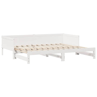 Letto Estraibile con Cassetti senza Materasso Bianco 80x200 cm