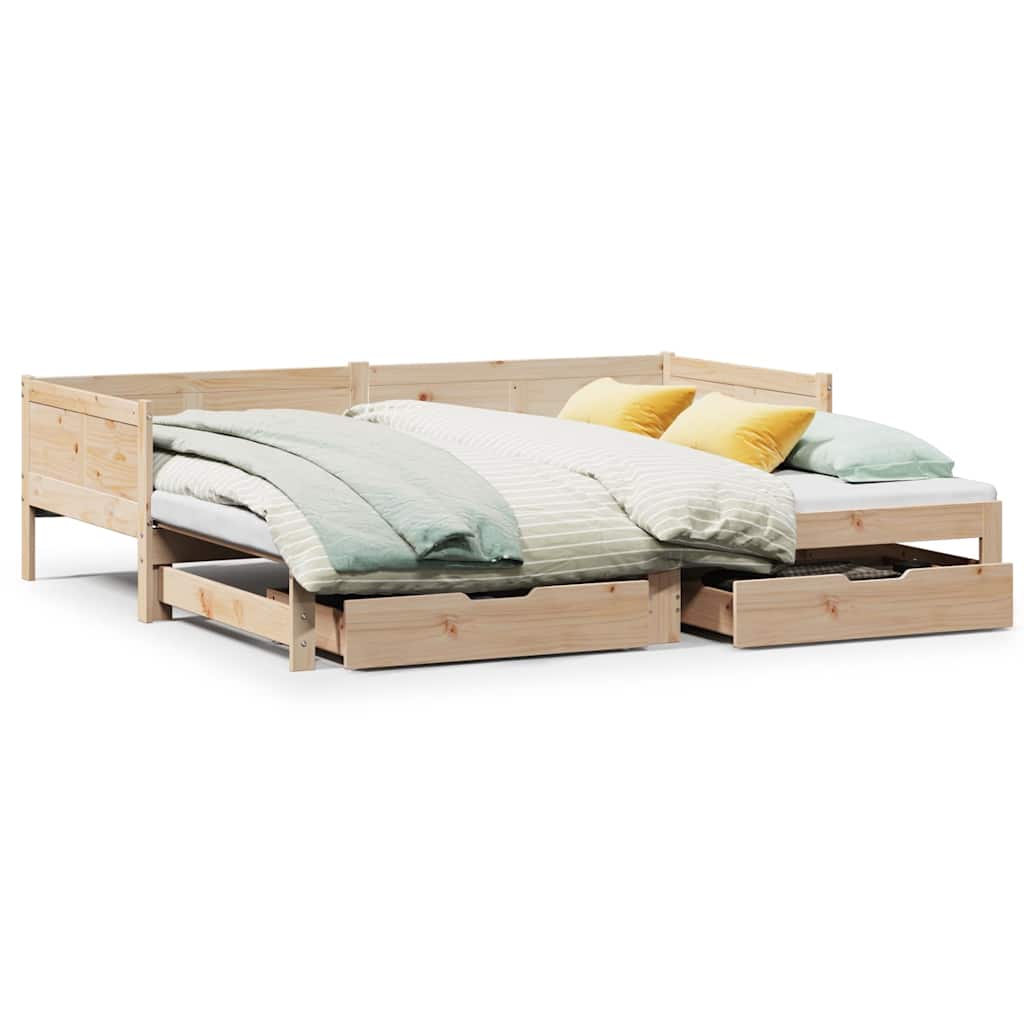 Divano Letto Estraibile con Cassetti senza Materasso 90x190 cm