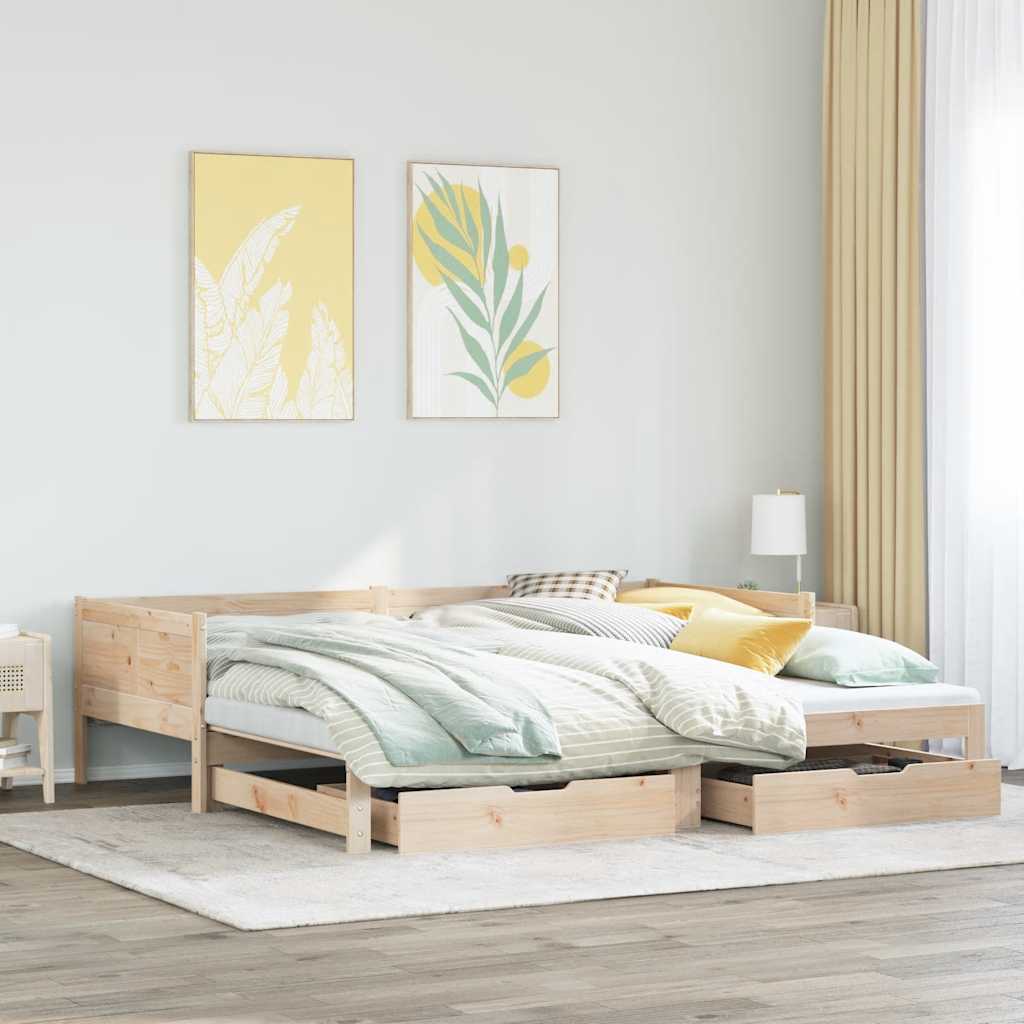 Divano Letto Estraibile con Cassetti senza Materasso 90x190 cm