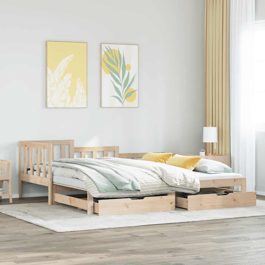 Divano Letto Estraibile con Cassetti senza Materasso 90x200 cm