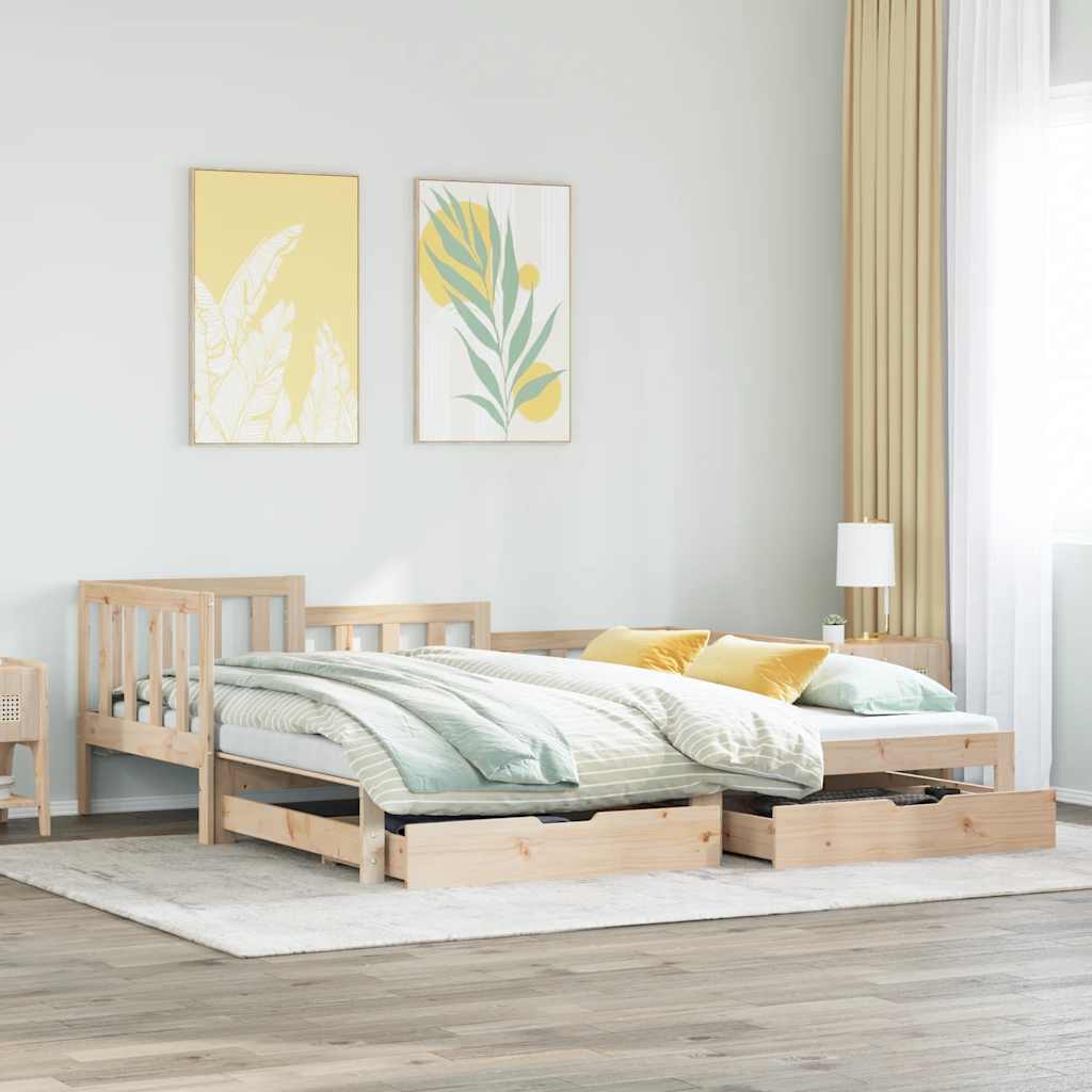 Divano Letto Estraibile con Cassetti senza Materasso 90x190 cm