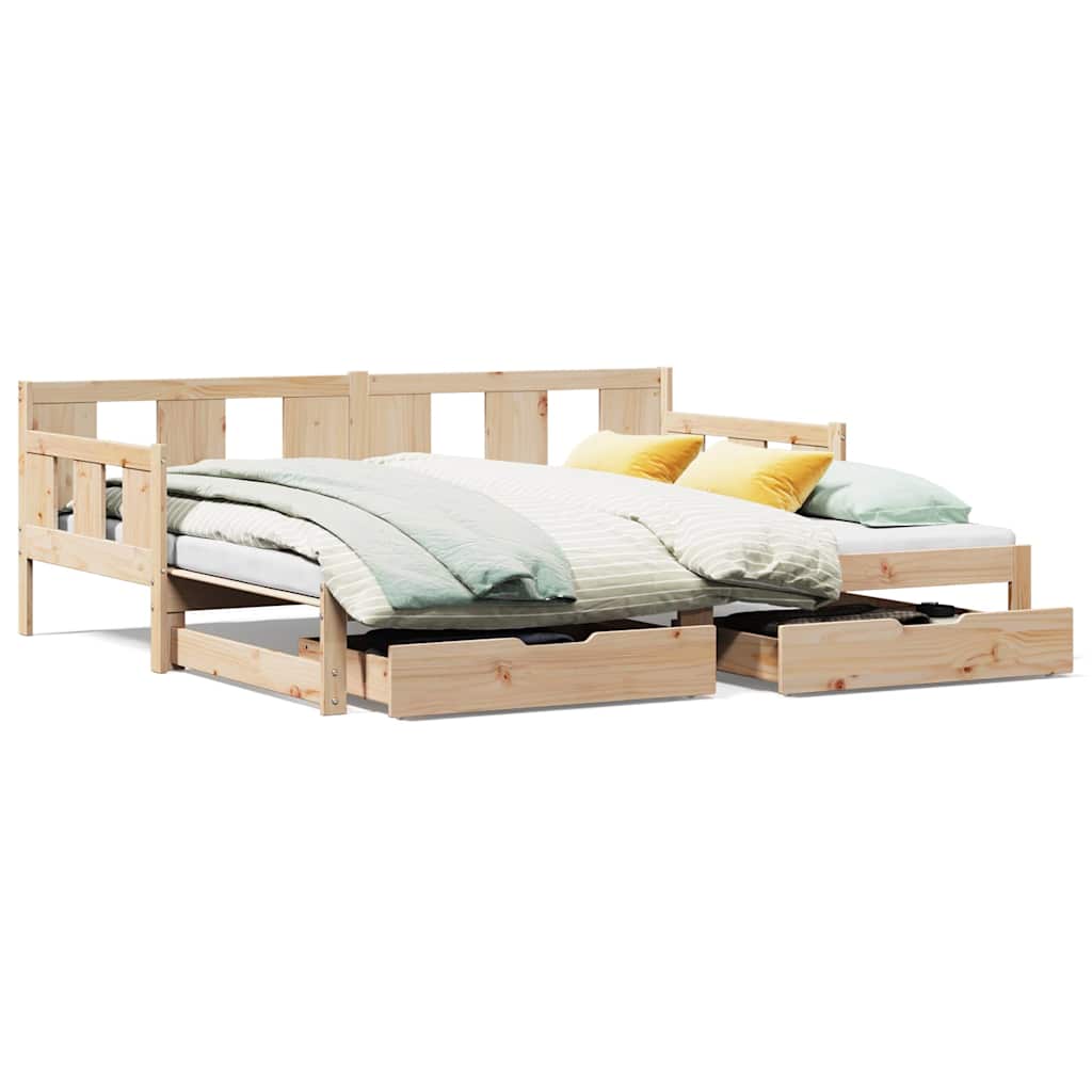 Divano Letto Estraibile con Cassetti senza Materasso 90x200 cm