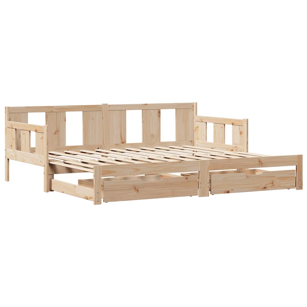 Divano Letto Estraibile con Cassetti senza Materasso 80x200 cm