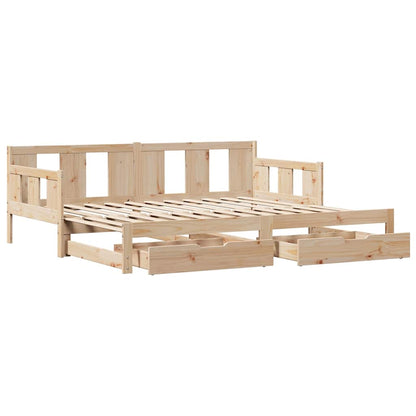 Divano Letto Estraibile con Cassetti senza Materasso 80x200 cm