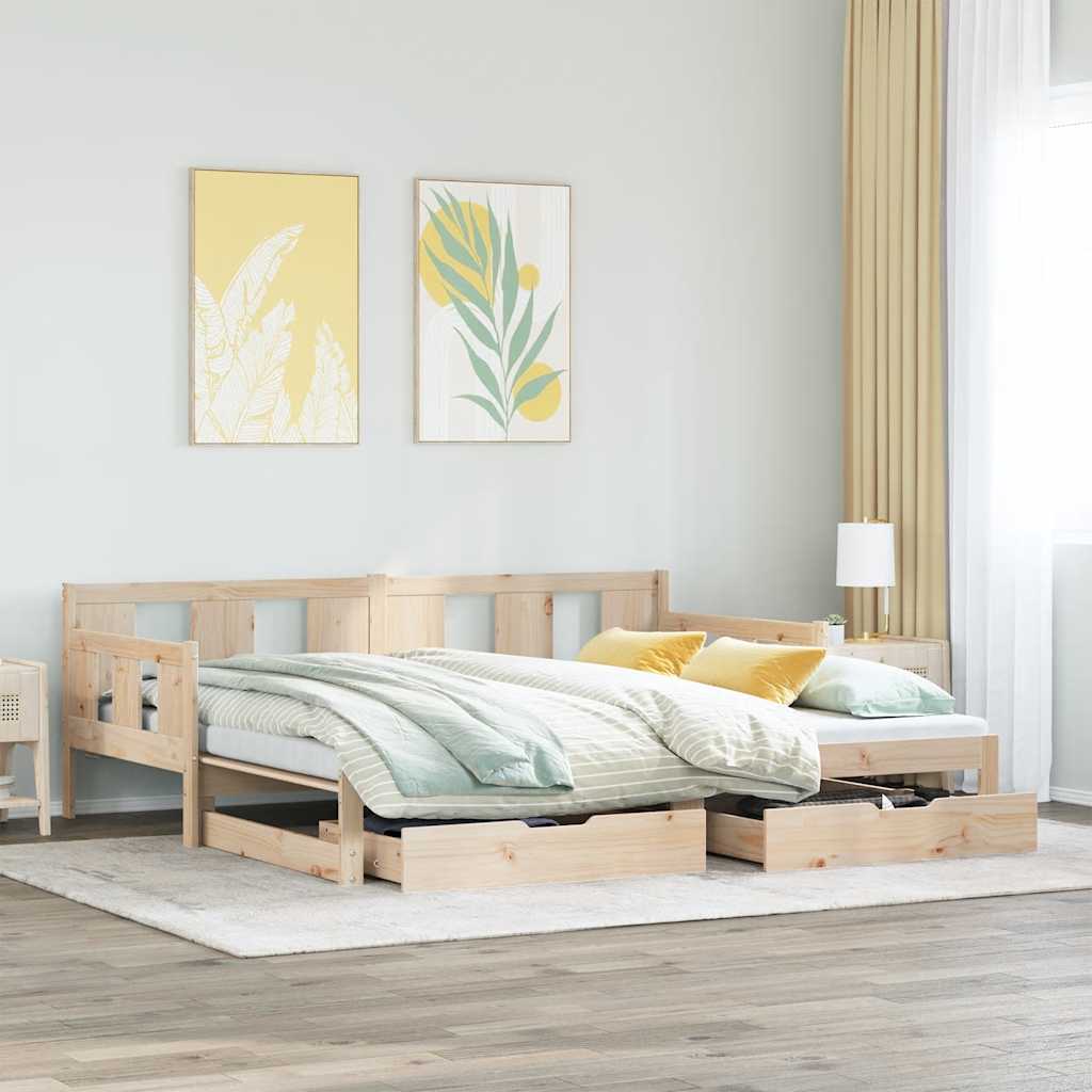 Divano Letto Estraibile con Cassetti senza Materasso 90x190 cm