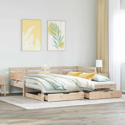 Divano Letto Estraibile con Cassetti senza Materasso 90x190 cm