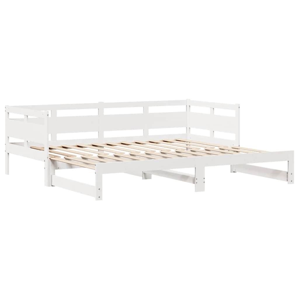 Letto Estraibile con Cassetti senza Materasso Bianco 90x190 cm