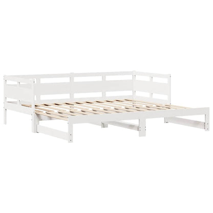 Letto Estraibile con Cassetti senza Materasso Bianco 90x190 cm