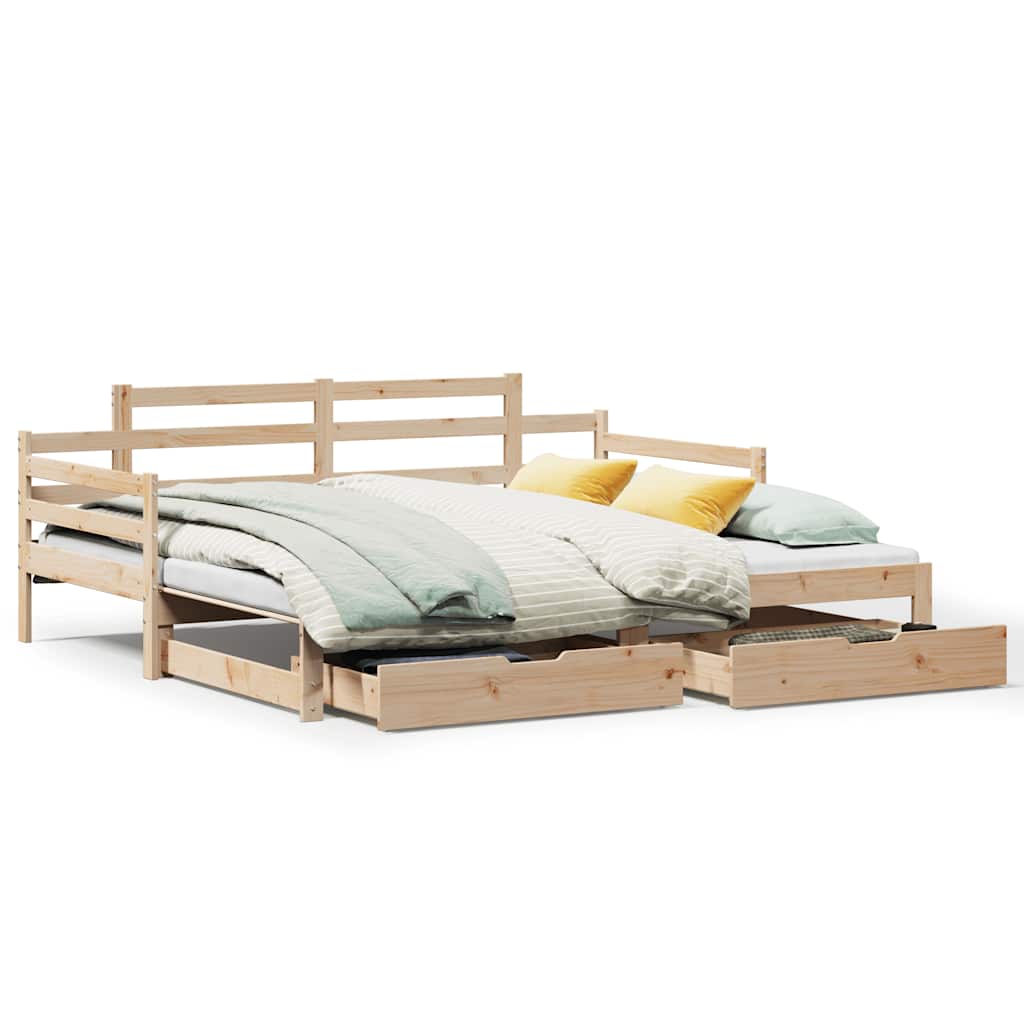 Divano Letto Estraibile con Cassetti senza Materasso 80x200 cm