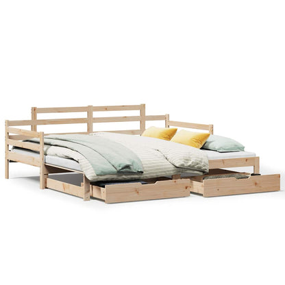 Divano Letto Estraibile con Cassetti senza Materasso 80x200 cm