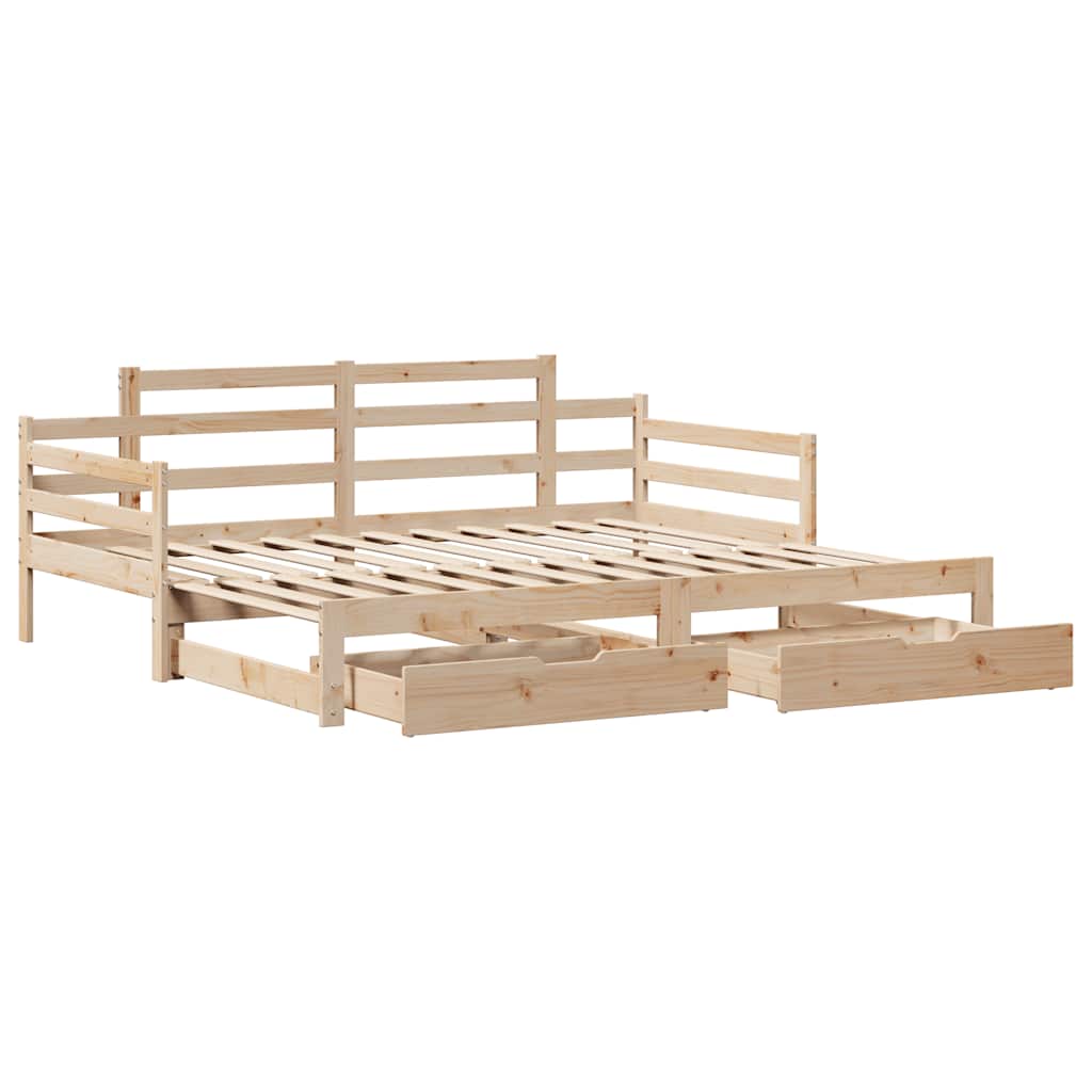 Divano Letto Estraibile con Cassetti senza Materasso 80x200 cm