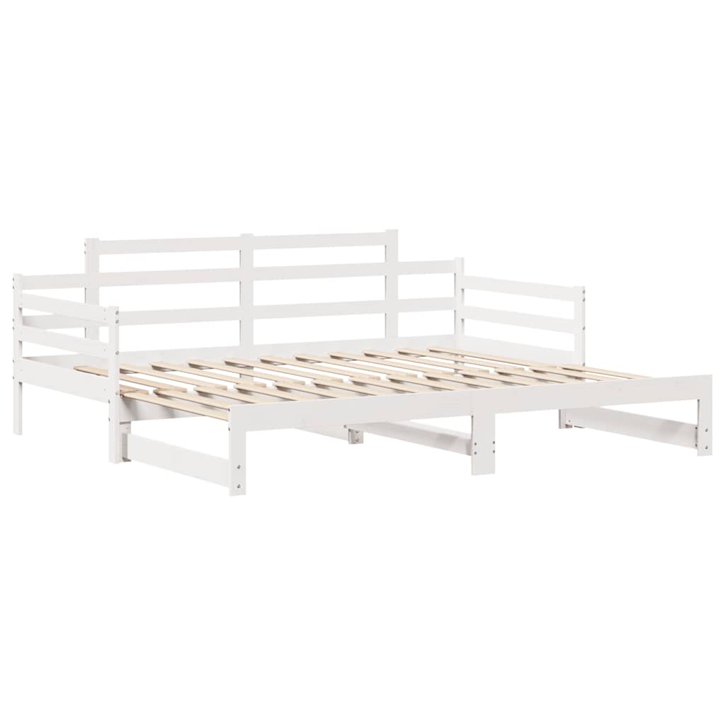 Letto Estraibile con Cassetti senza Materasso Bianco 90x190 cm