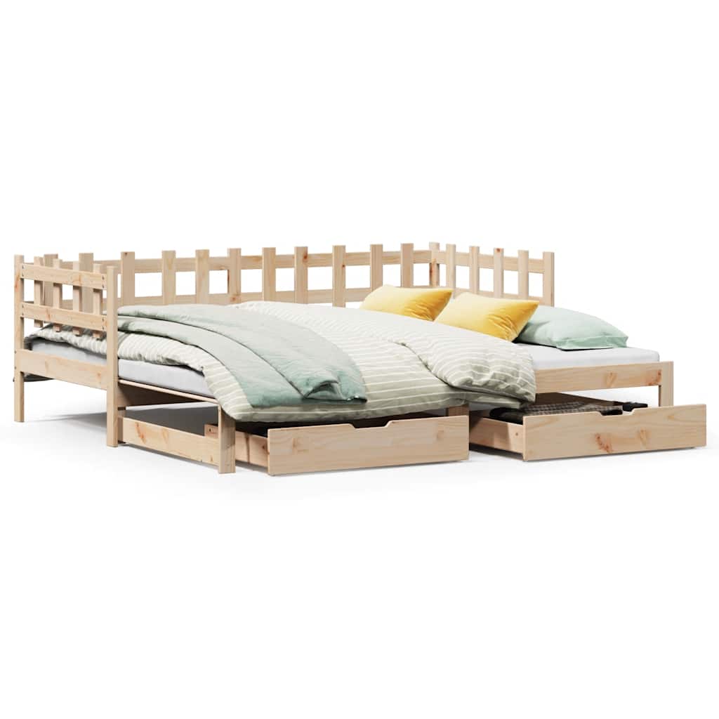 Divano Letto Estraibile con Cassetti senza Materasso 80x200 cm