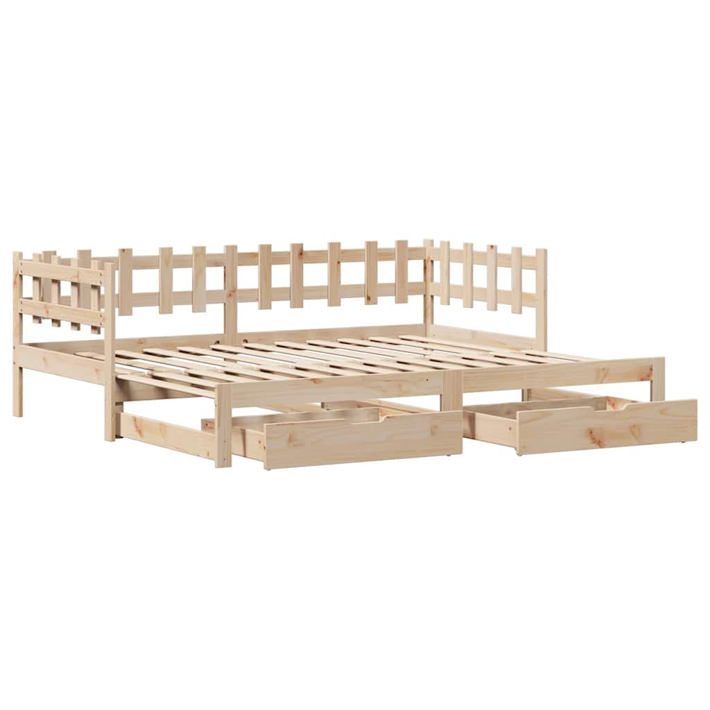 Divano Letto Estraibile con Cassetti senza Materasso 80x200 cm