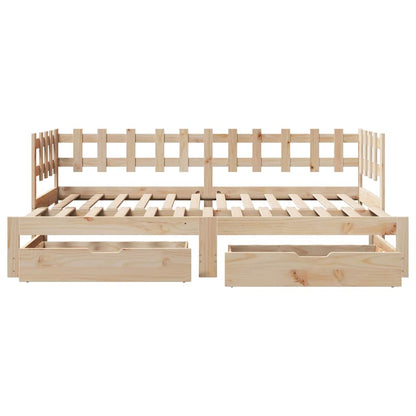 Divano Letto Estraibile con Cassetti senza Materasso 80x200 cm