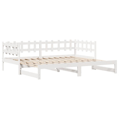 Letto Estraibile con Cassetti senza Materasso Bianco 90x200 cm