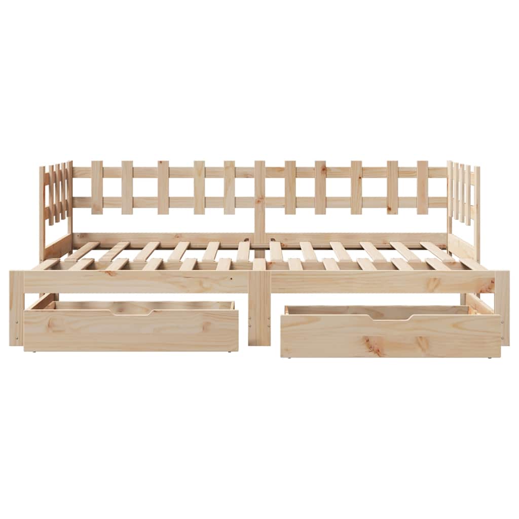 Divano Letto Estraibile con Cassetti senza Materasso 90x190 cm
