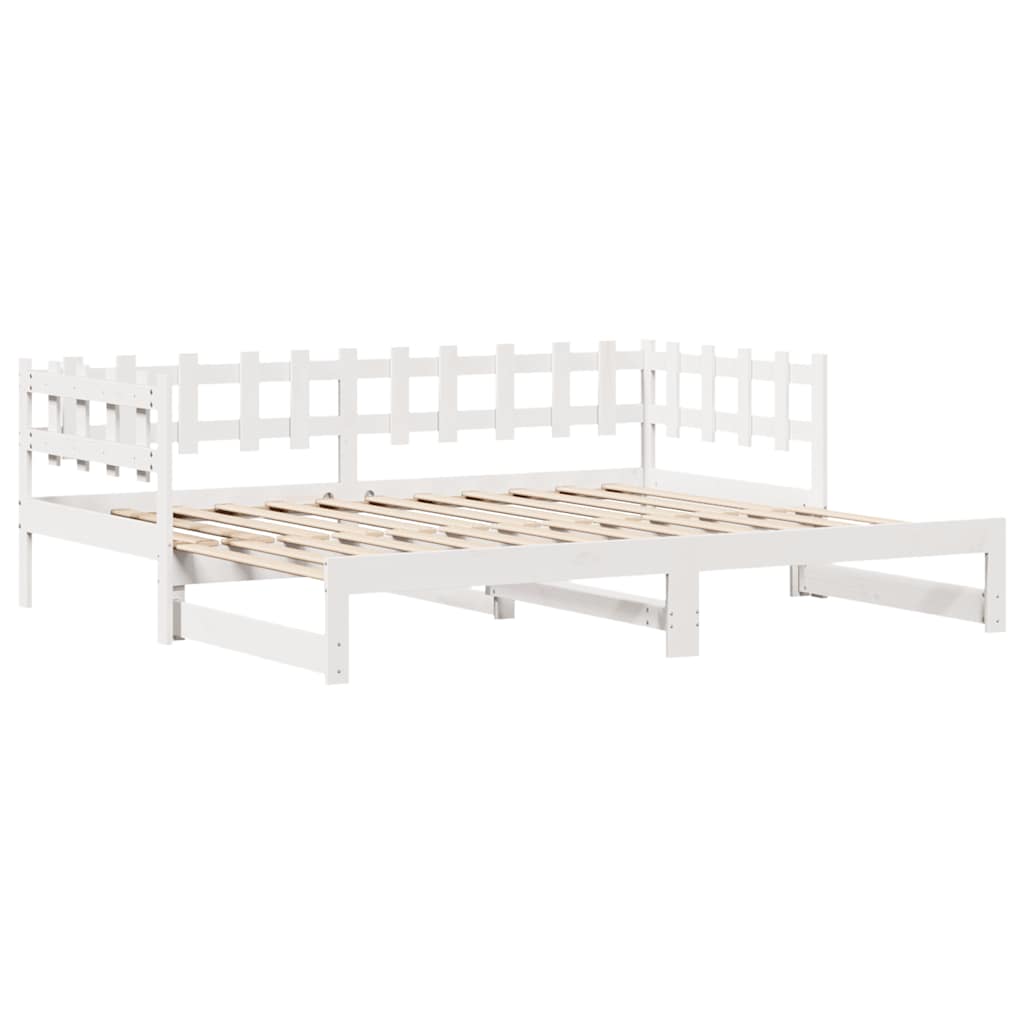 Letto Estraibile con Cassetti senza Materasso Bianco 90x190 cm