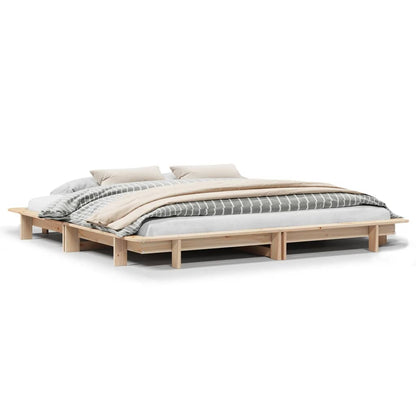 Letto senza Materasso 200x200 cm in Legno Massello di Pino
