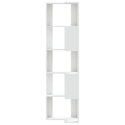 Libreria Angolare 5Ripiani Bianca 50x50x179cm Legno Multistrato